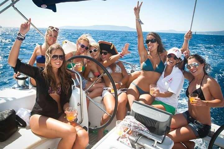 group in a boat