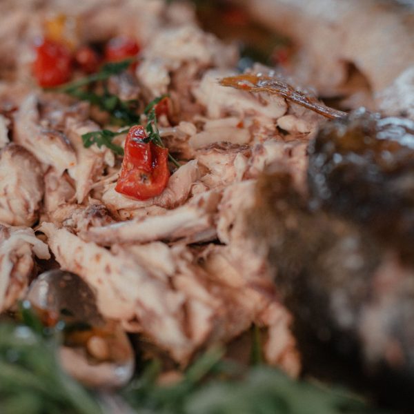 a close up of a slice of pizza