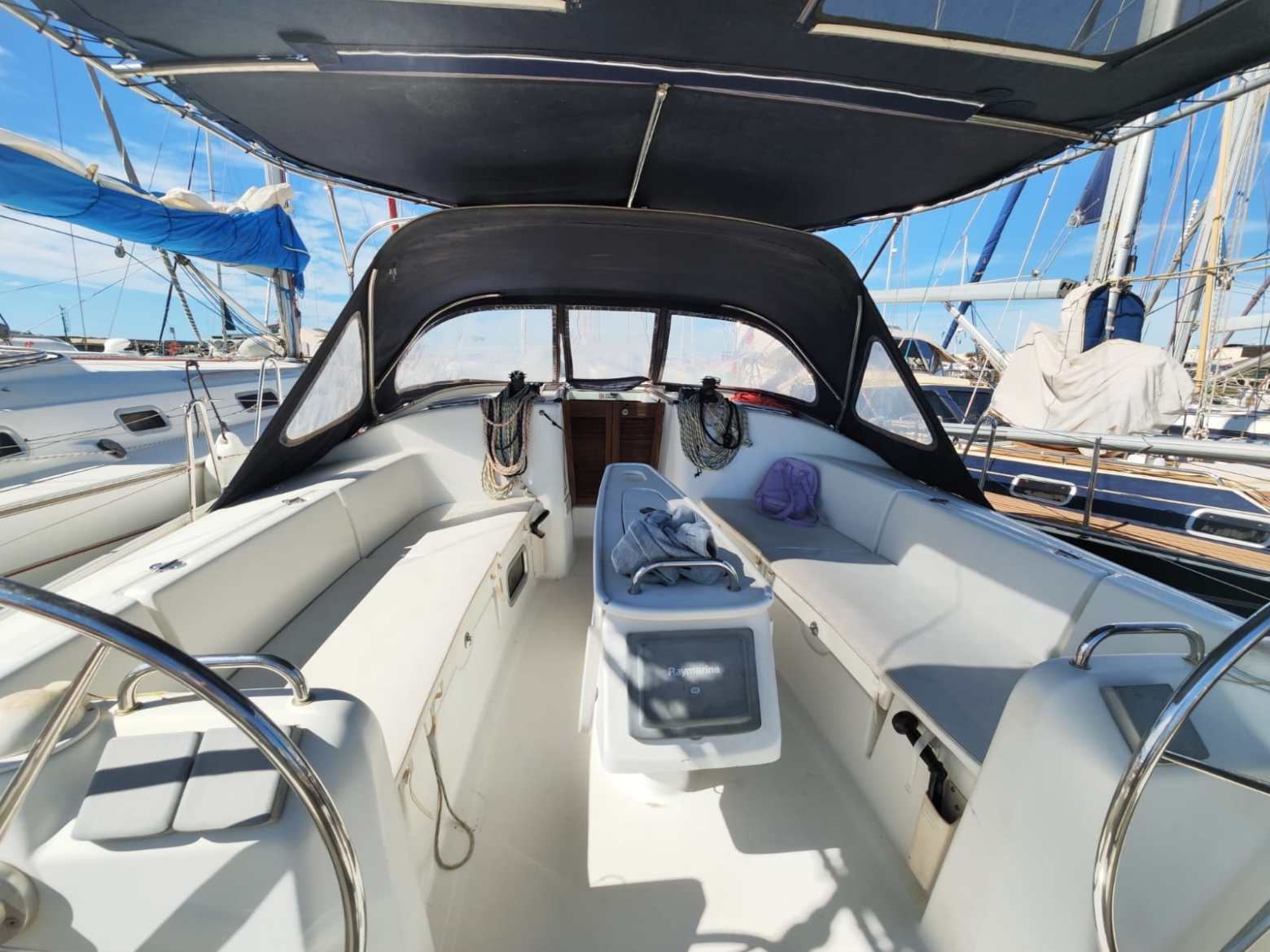 a plane sitting on top of a car