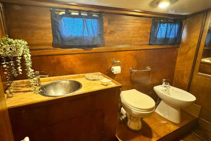 a double sink and large mirror