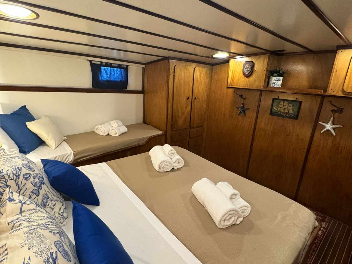 a large bed sitting in a room