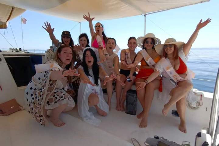 a group of people on a boat