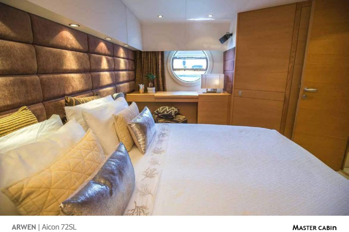 a large bed sitting in a room