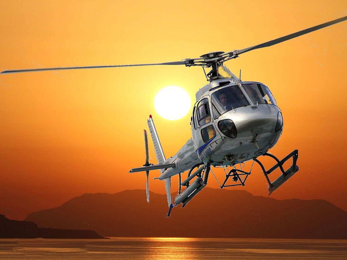 a helicopter flying in the sky