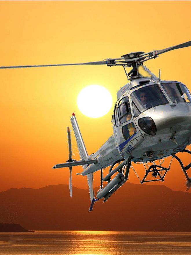 a helicopter flying in the sky