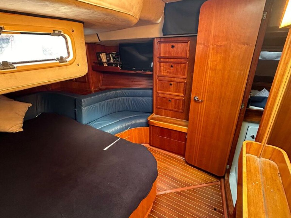 a bedroom with a wooden table