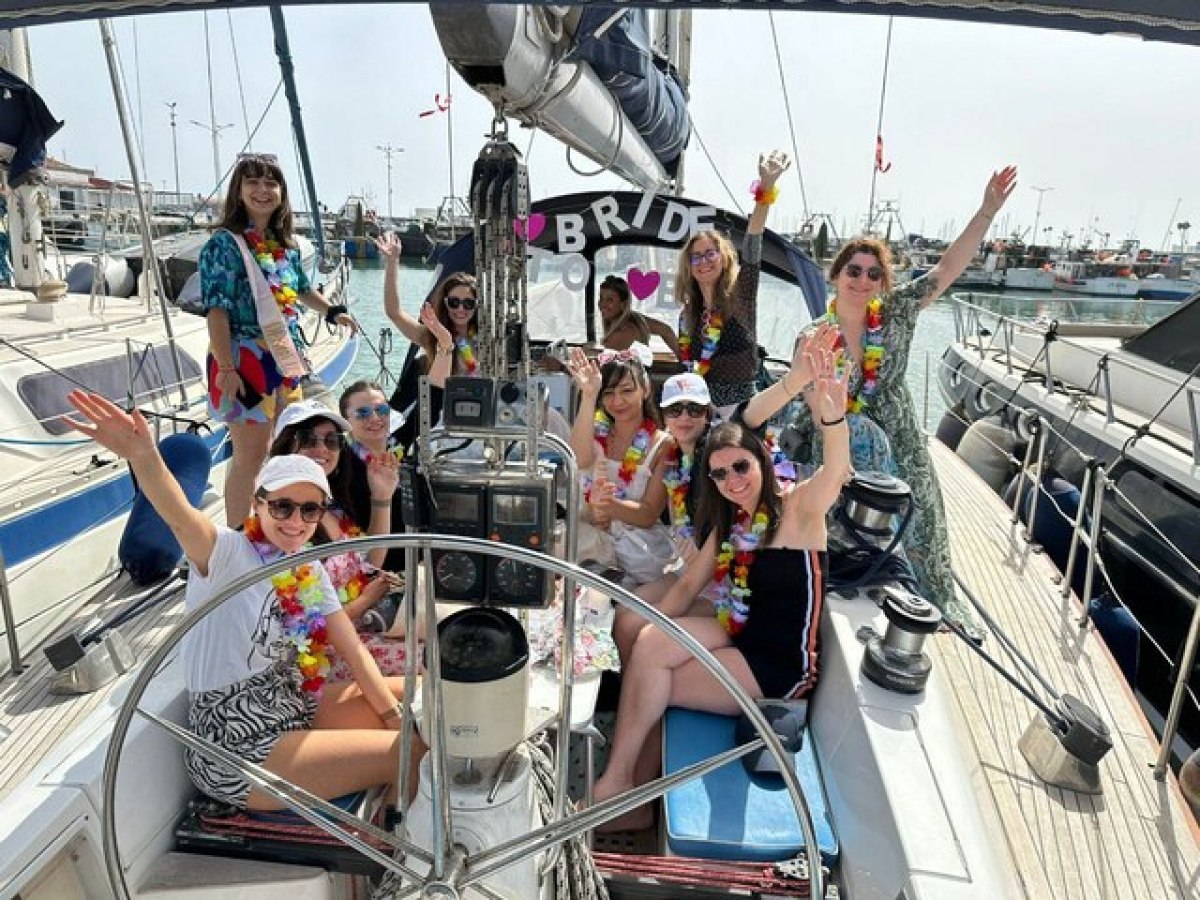 a group of people on a boat