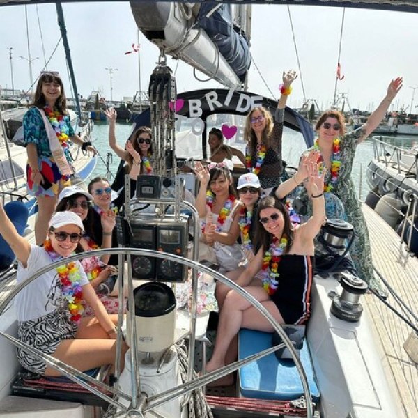 a group of people on a boat