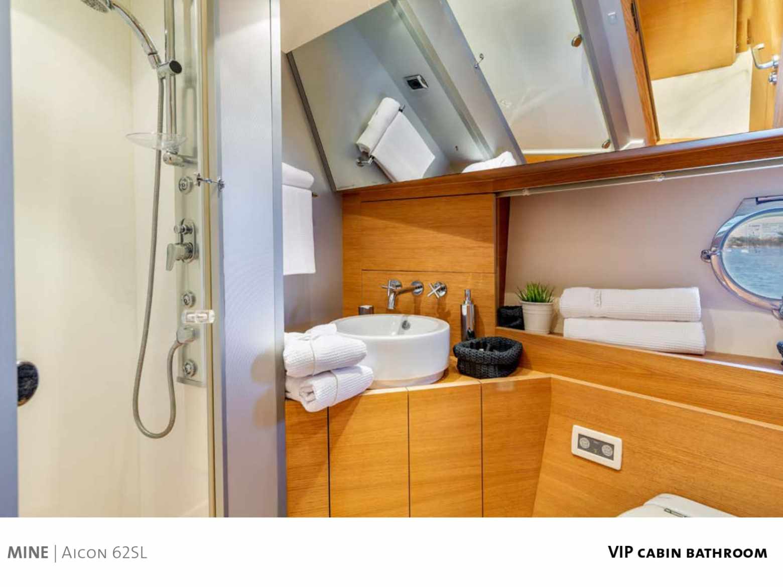 a bedroom with a large mirror