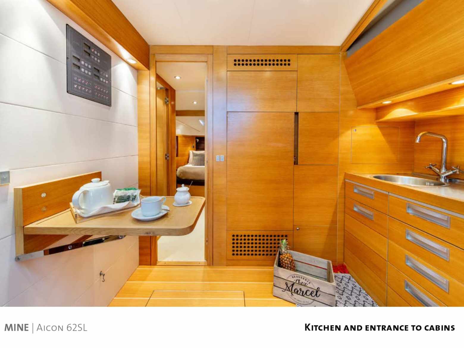 a room with a wooden table