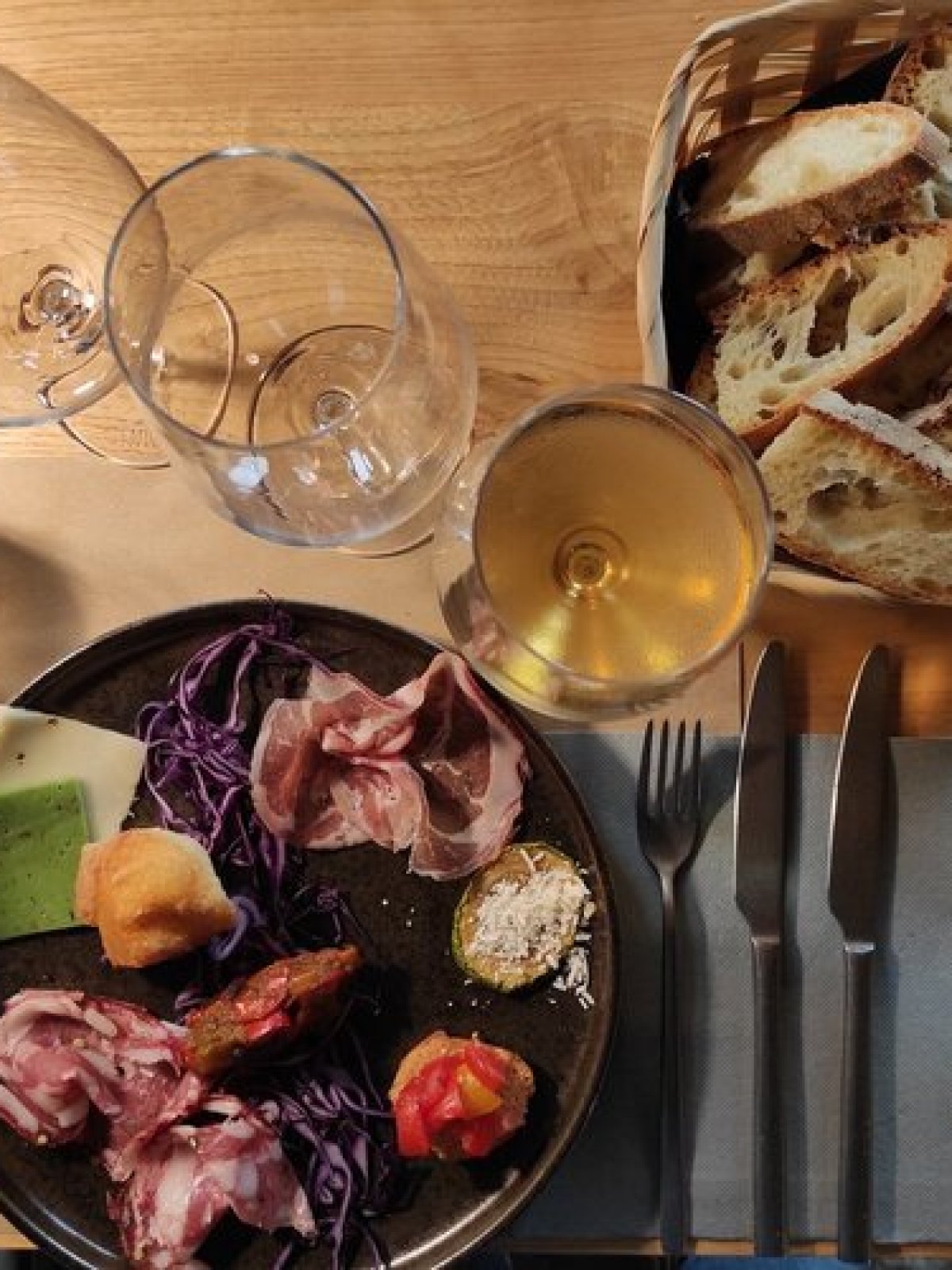 a table topped with plates of food on a plate