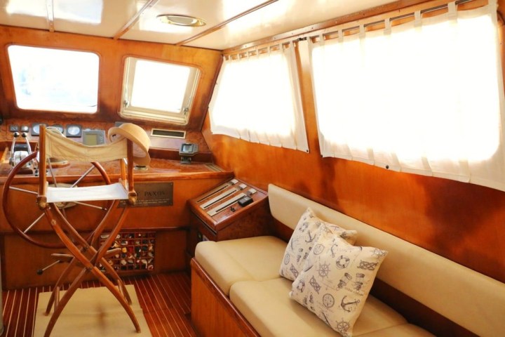 a room filled with furniture and a window